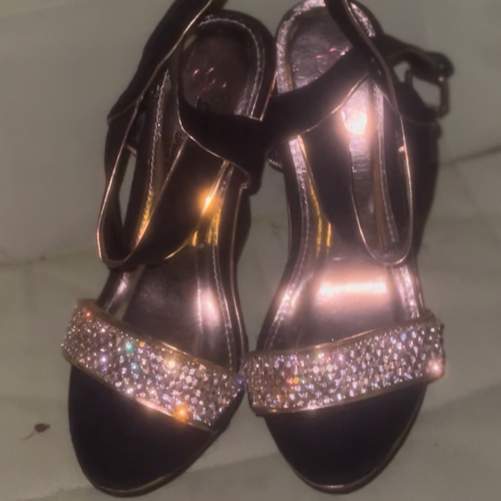 Sparkling Black Wedges 7